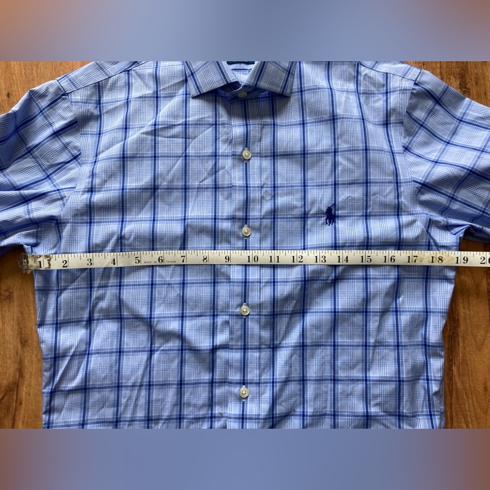 Polo Ralph Lauren Slim Fit Cotton Mens 15 32/33 Button Down Plaid Dress Shirt - Picture 6 of 10